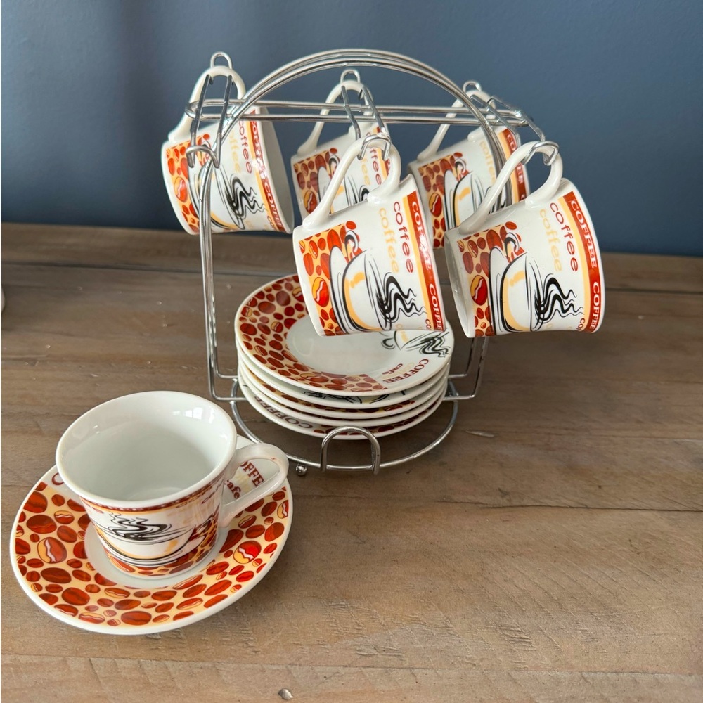 Lorren Home Trends porcelain espresso set of six